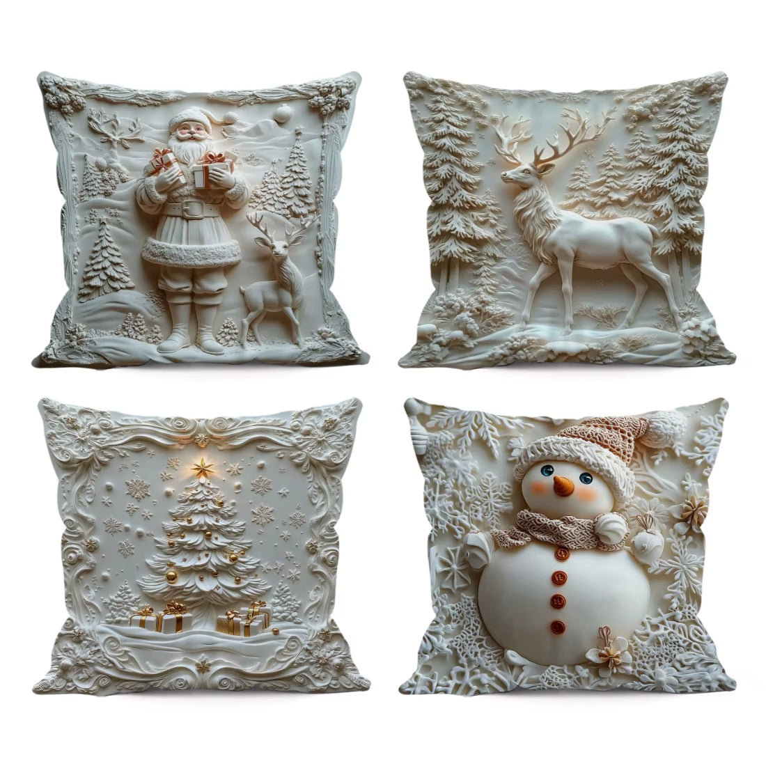 🎄White Christmas Cushion Cover Set