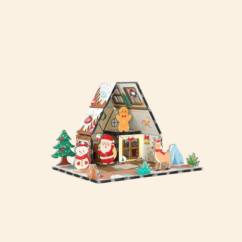 🎄Magnetic Gingerbread House Building Set