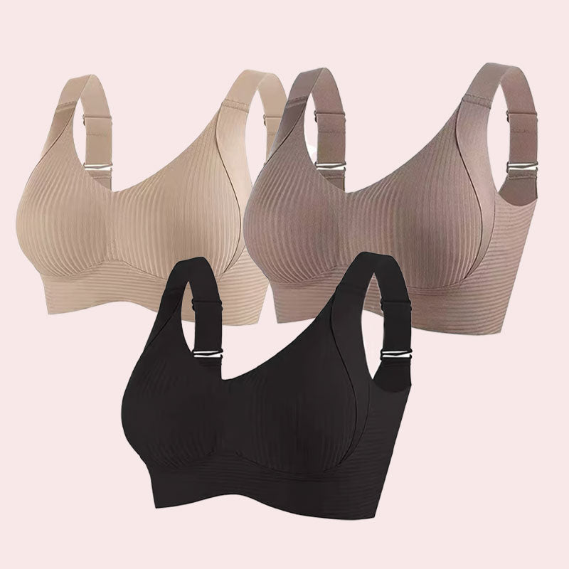🎁Women's Ribbed Push Up Adjustable Wireless Bra